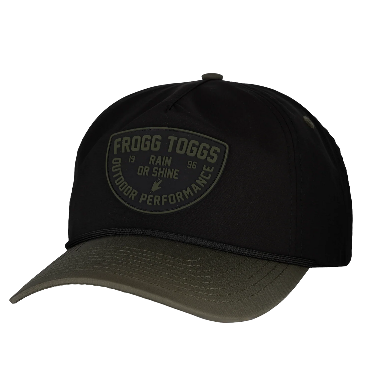 Rain or Shine Two-Tone 5 Panel Performance | Black/ Faded Olive | One Size
